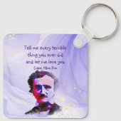 Edgar Allan Poe Author Writer Poet Love Quote Keyb Sleutelhanger (Achterkant)