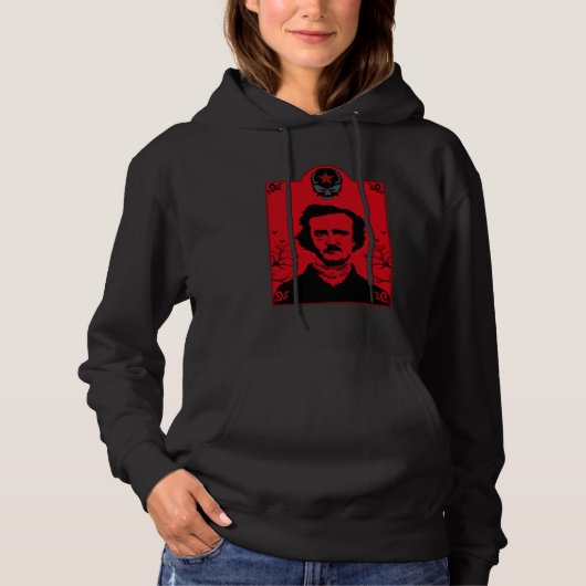 Edgar Allan Poe Black Raven Hoodie (Voorkant)