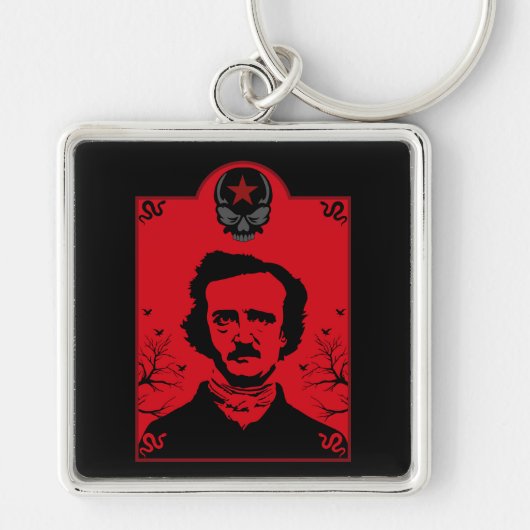 Edgar Allan Poe Black Raven Sleutelhanger (Voorkant)