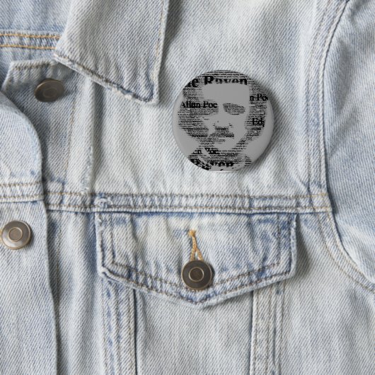 Edgar Allan Poe Bottom Ronde Button 5,7 Cm (In situ)