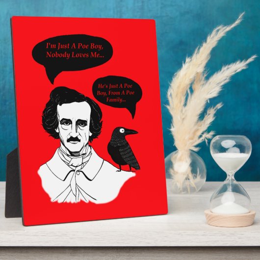 Edgar Allan Poe Boy en Raven Fotoplaat (Zijkant)
