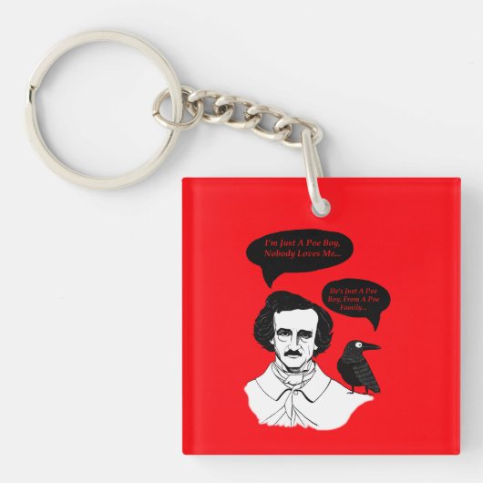 Edgar Allan Poe Boy en Raven Sleutelhanger (Voorkant)