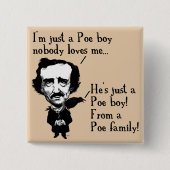 Edgar Allan Poe Boy Funny Button Badge Pin (Voorkant)