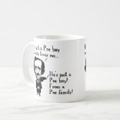 Edgar Allan Poe Boy Funny Mug of Travel Mug Koffiemok (Voorkant links)