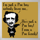 Edgar Allan Poe Boy Funny Poster Sign Quottes (Voorkant)