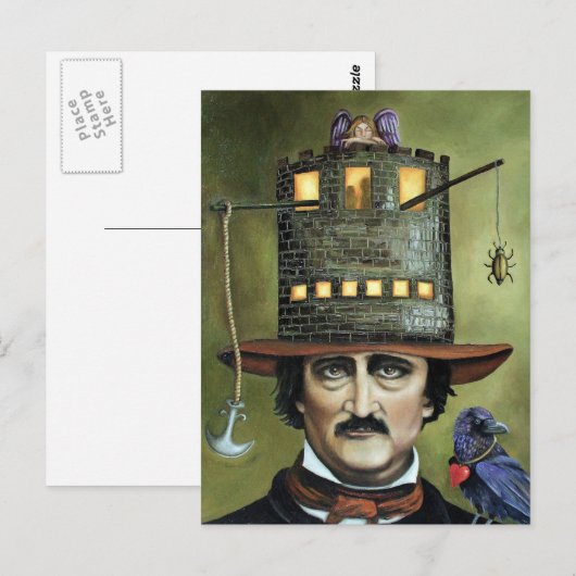 Edgar Allan Poe Briefkaart (Voorkant / Achterkant)