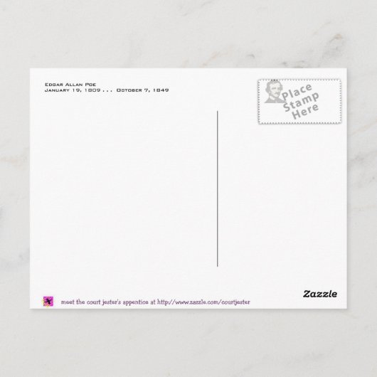 Edgar Allan Poe Briefkaart (Achterkant)