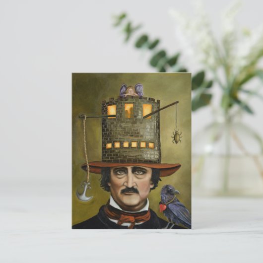 Edgar Allan Poe Briefkaart (Staand voorkant)