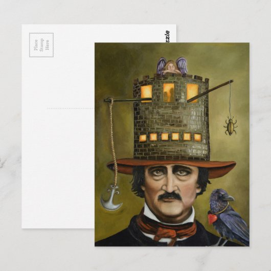 Edgar Allan Poe Briefkaart (Voorkant / Achterkant)
