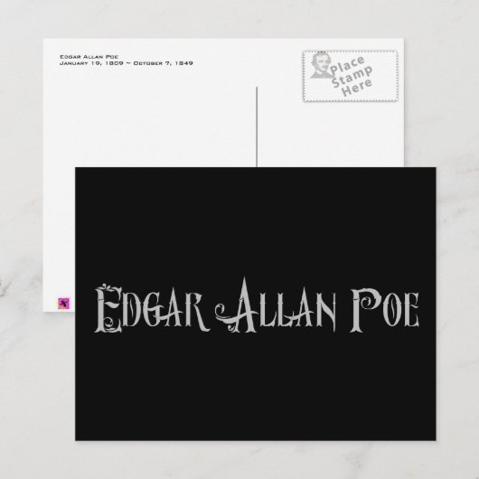 Edgar Allan Poe Briefkaart (Voorkant / Achterkant)