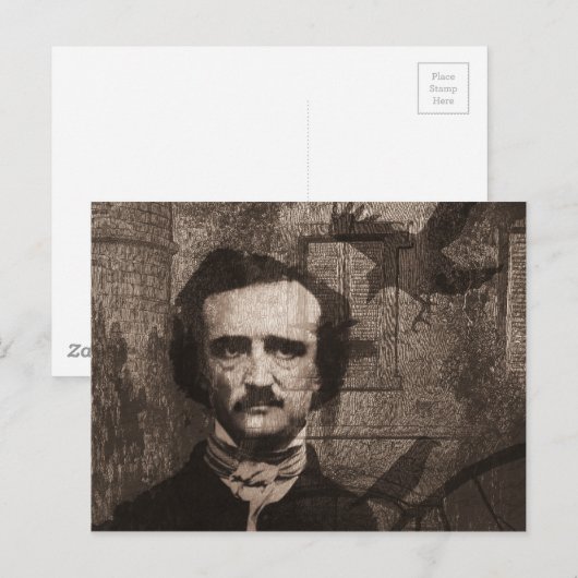 Edgar Allan Poe Briefkaart (Voorkant / Achterkant)
