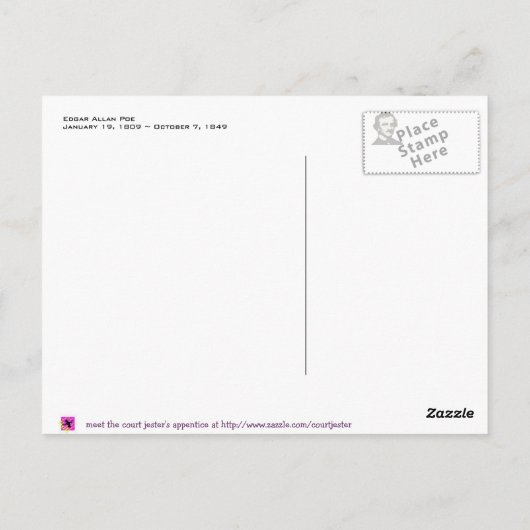 Edgar Allan Poe Briefkaart (Achterkant)