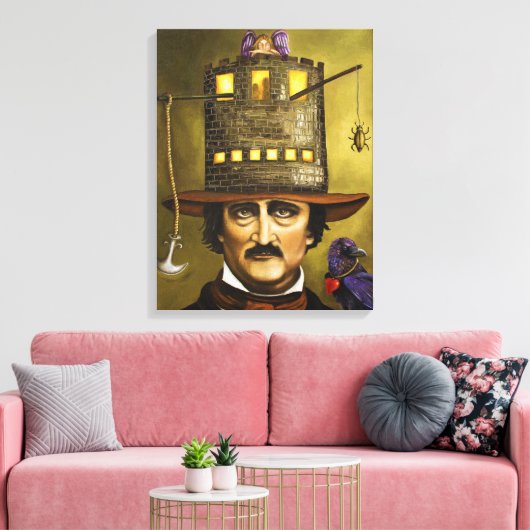 Edgar Allan Poe Canvas Afdruk (Insitu (Woonkamer))