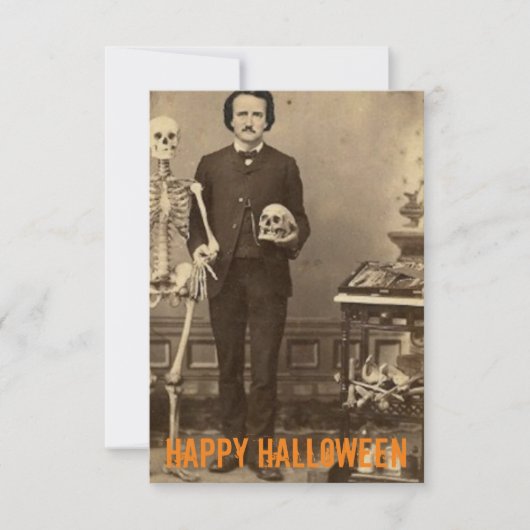 Edgar Allan Poe Creepy Halloween  Kaart (Voorkant)