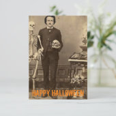 Edgar Allan Poe Creepy Halloween  Kaart (Staand voorkant)