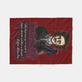 Edgar Allan Poe, Dark Academia Fleece Deken (Voorkant (Horizontaal))