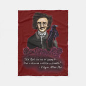 Edgar Allan Poe, Dark Academia Fleece Deken (Voorkant)