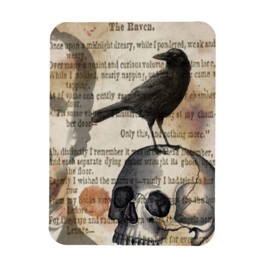 Edgar Allan Poe De Raven Magneet (Verticaal)