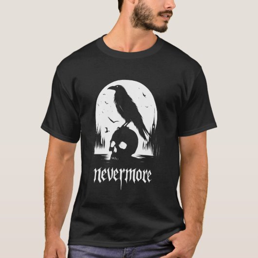 Edgar Allan Poe de Raven Nevermore T-shirt (Voorkant)