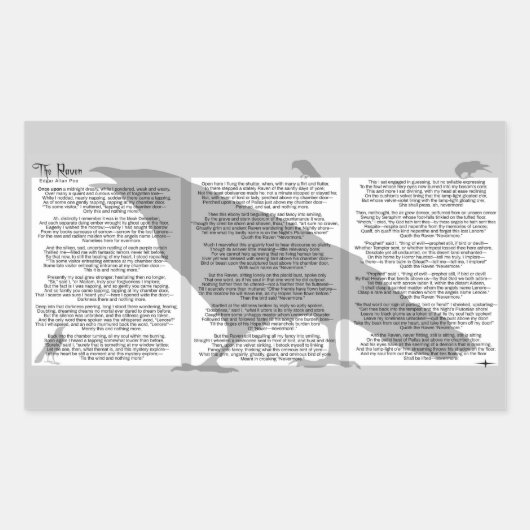 Edgar Allan Poe de Raven Rechthoekige Sticker (Voorkant)