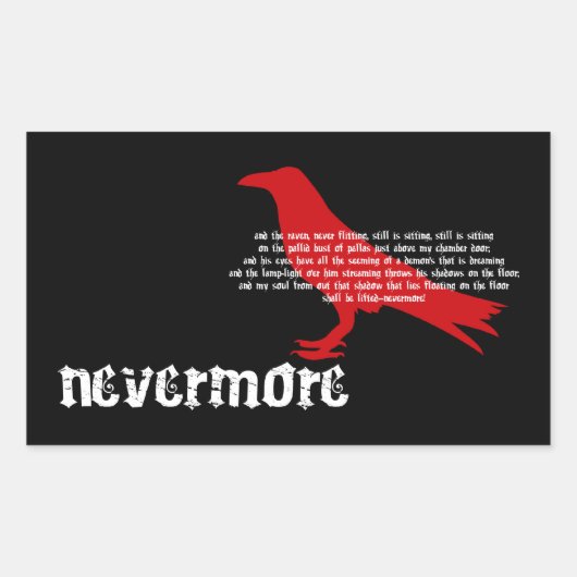 Edgar Allan Poe +{ DE RAVEN}+ Rechthoekige Sticker (Voorkant)