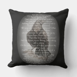 Edgar Allan Poe de Waterverf Raven Poem Raven Buitenkussen