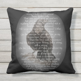 Edgar Allan Poe de Waterverf Raven Poem Raven Buitenkussen