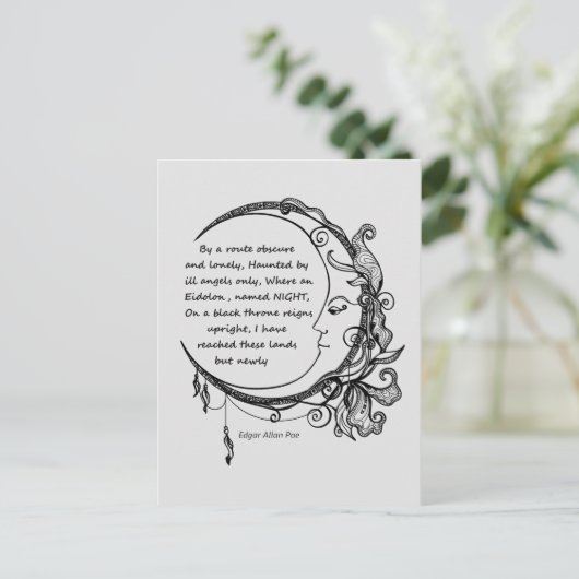 Edgar Allan Poe Dreamweaver Dream Poem Briefkaart (Staand voorkant)