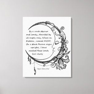 Edgar Allan Poe Dreamweaver Dream Poem Canvas Afdruk
