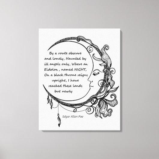 Edgar Allan Poe Dreamweaver Dream Poem Canvas Afdruk (Voorkant)