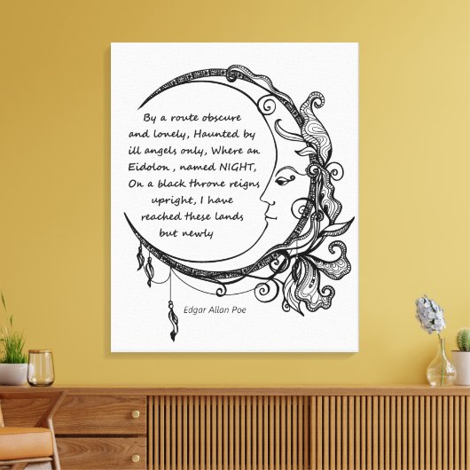Edgar Allan Poe Dreamweaver Dream Poem Canvas Afdruk (Insitu (Woonkamer))