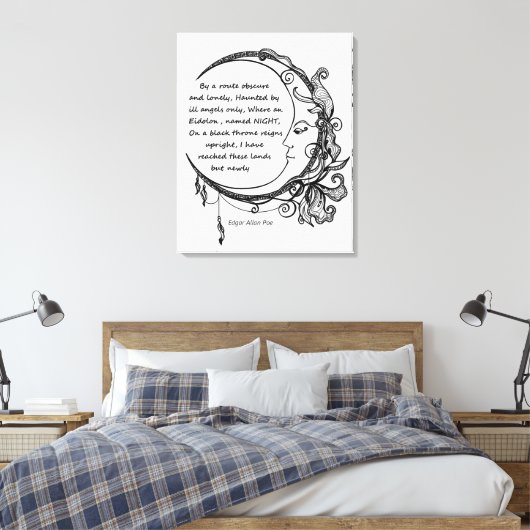 Edgar Allan Poe Dreamweaver Dream Poem Canvas Afdruk (Insitu (Slaapkamer))