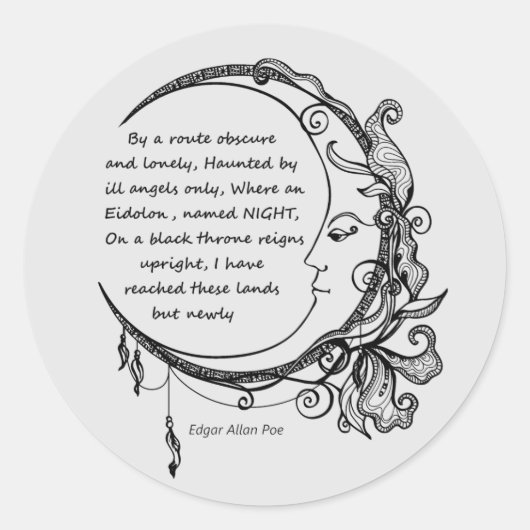 Edgar Allan Poe Dreamweaver Dream Poem Ronde Sticker (Voorkant)