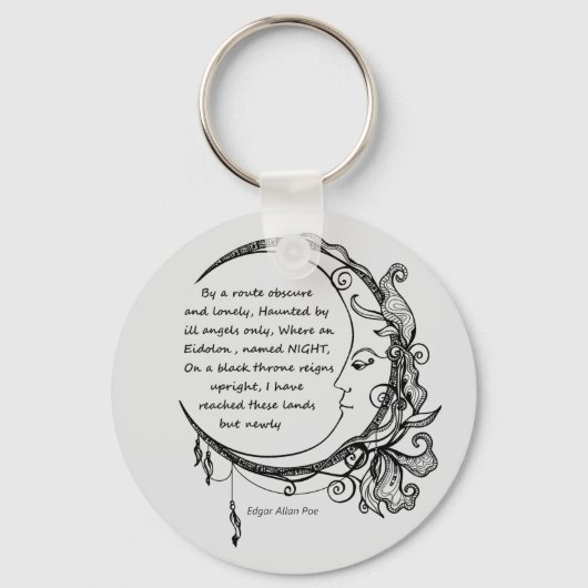 Edgar Allan Poe Dreamweaver Dream Poem Sleutelhanger (Voorkant)