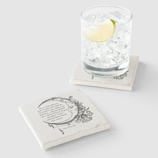 Edgar Allan Poe Dreamweaver Dream Poem Stenen Onderzetter (Zijkant)