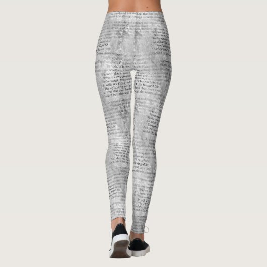 Edgar Allan Poe Dreamweaver Poem Black Gray Leggings (Achterkant)