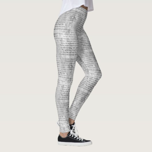 Edgar Allan Poe Dreamweaver Poem Black Gray Leggings (Rechts)