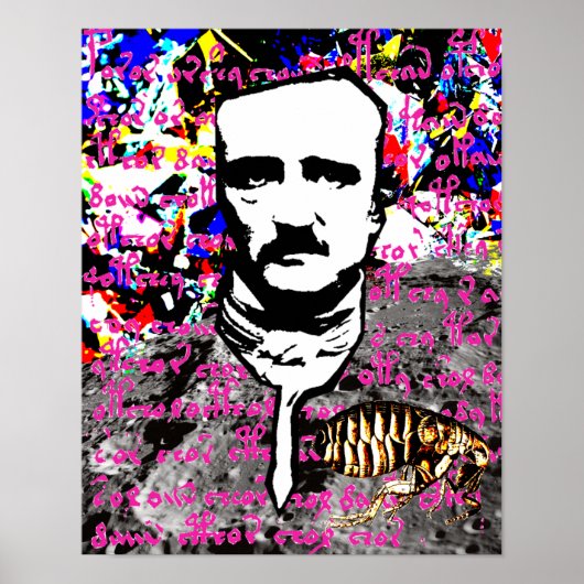 Edgar Allan Poe Flea Moon Lunar Voynich Manuscript Poster (Voorkant)