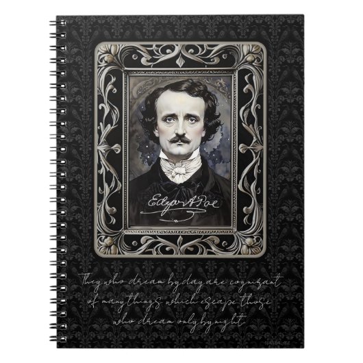 Edgar Allan Poe Gepersonaliseerde Gothic Halloween Notitieboek (Voorkant)