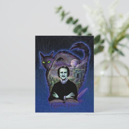 Edgar Allan Poe Gothic Briefkaart (Staand voorkant)