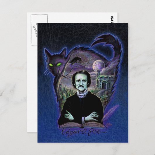 Edgar Allan Poe Gothic Briefkaart (Voorkant / Achterkant)