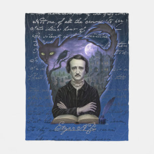 Edgar Allan Poe gothic fleece deken – De raaf