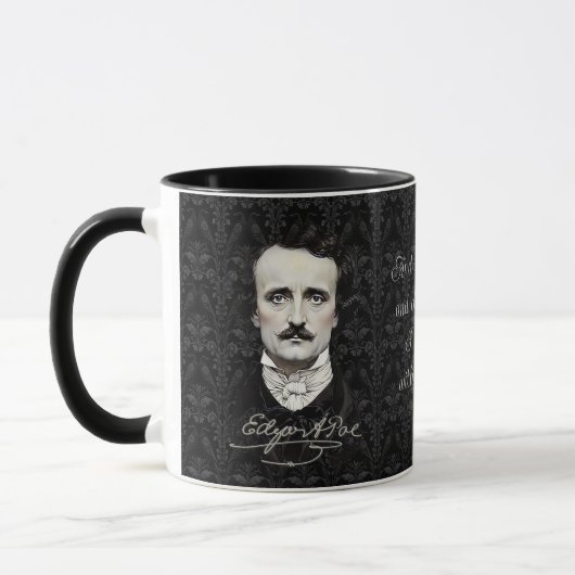 Edgar Allan Poe Gothic Halloween Handtekening Quot Mok (Links)