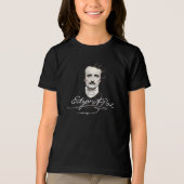 Edgar Allan Poe Gothic Halloween Signature Kindere Tri-Blend Shirt (Voorkant)