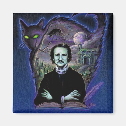 Edgar Allan Poe Gothic Magneet (Voorkant)