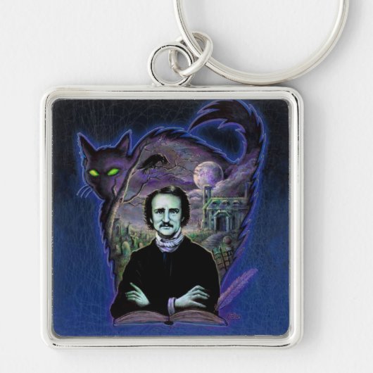 Edgar Allan Poe Gothic Sleutelhanger (Voorkant)