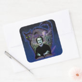 Edgar Allan Poe Gothic Vierkante Sticker (Envelop)