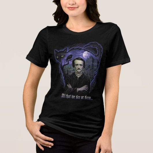 Edgar Allan Poe Gothic Vrouwen T-shirt – Raven & C (Voorkant)