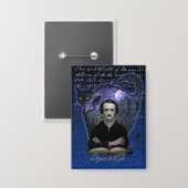 Edgar Allan Poe Gotische Raaf Knop Button (Voorkant / Achterkant)
