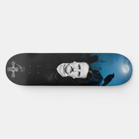 Edgar Allan Poe Graveyard Ravens Gothic Persoonlijk Skateboard (Horizontaal)